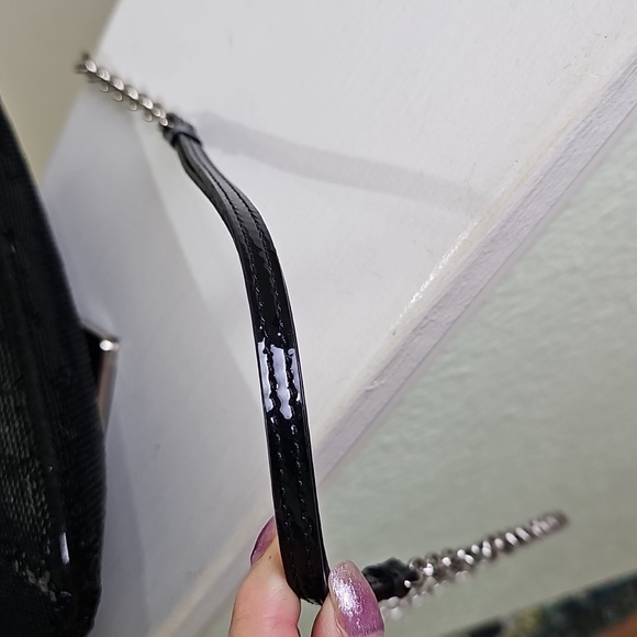 COACH Black Sequin Chain Strap MiniBag w/ Patent Leather Trim EUC - Picture 8 of 16